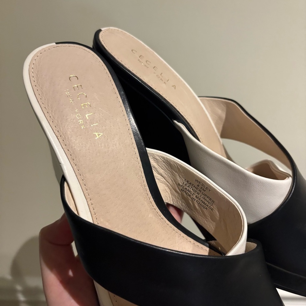 Cecelia New York Wesley Wedge Black & White Size 8.5 - Picture 6 of 10